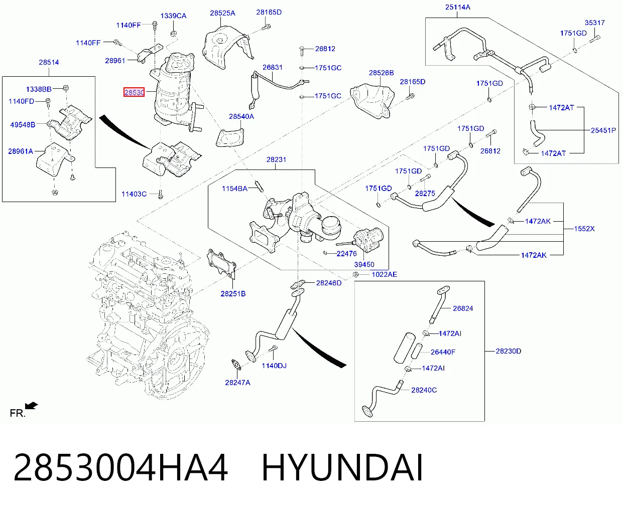 Каталитический нейтрализатор отработавших газов Hyundai KONA внедорожник (OS) (2017 - 2024) цена, от 793.34 USD