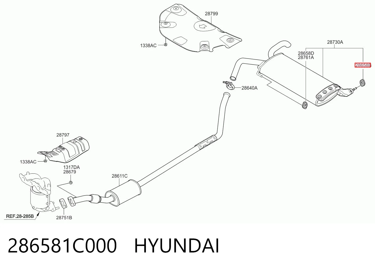 286581C000 Hyundai/Kia Крепление глушителя
