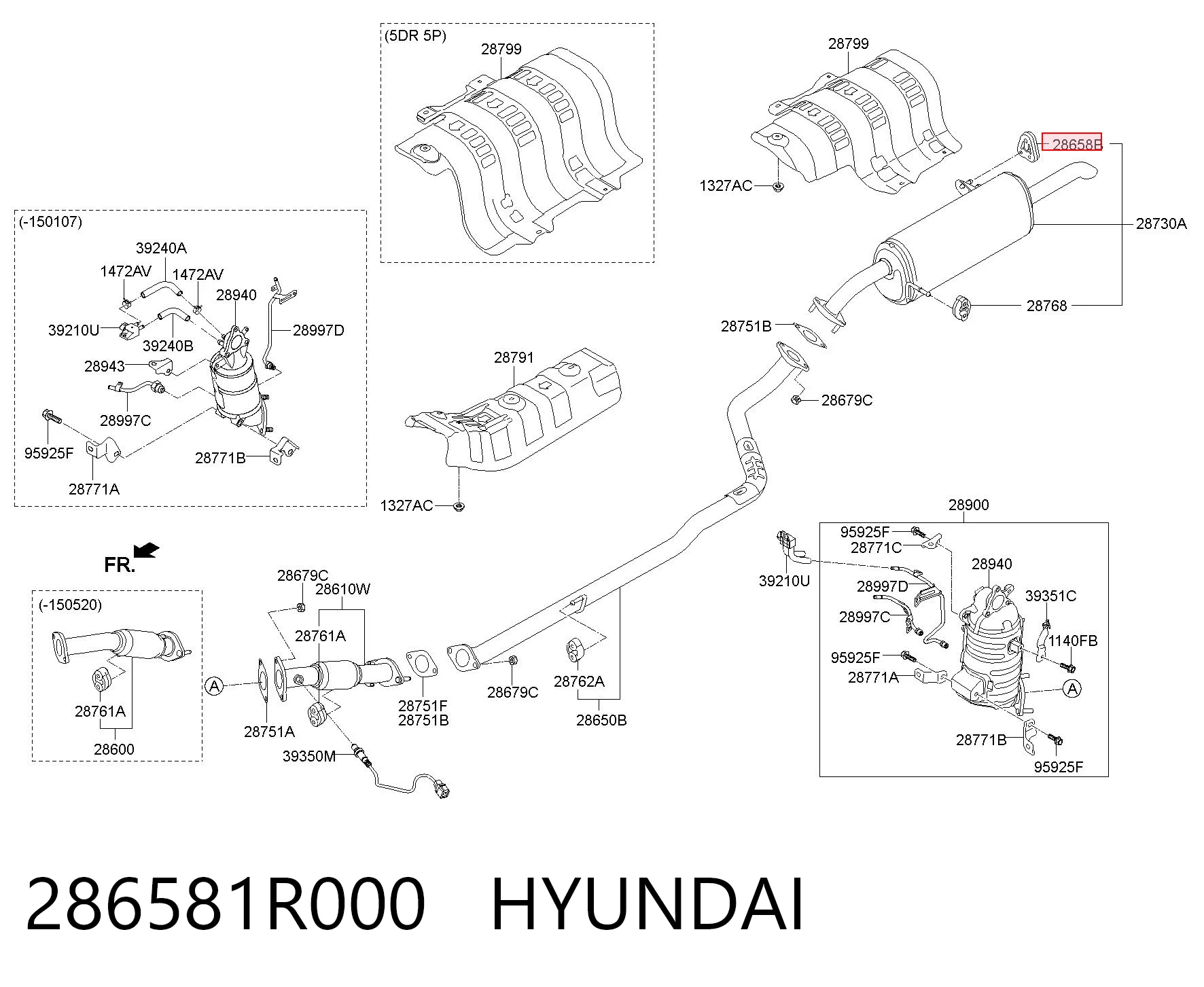 286581R000 Hyundai/Kia Крепление глушителя