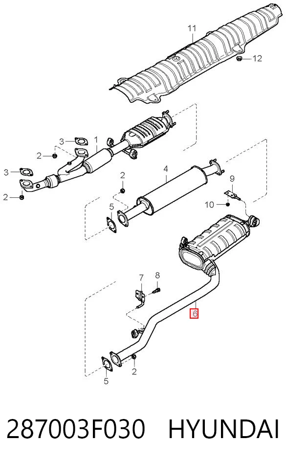 Глушитель, задняя часть KIA Opirus GH
