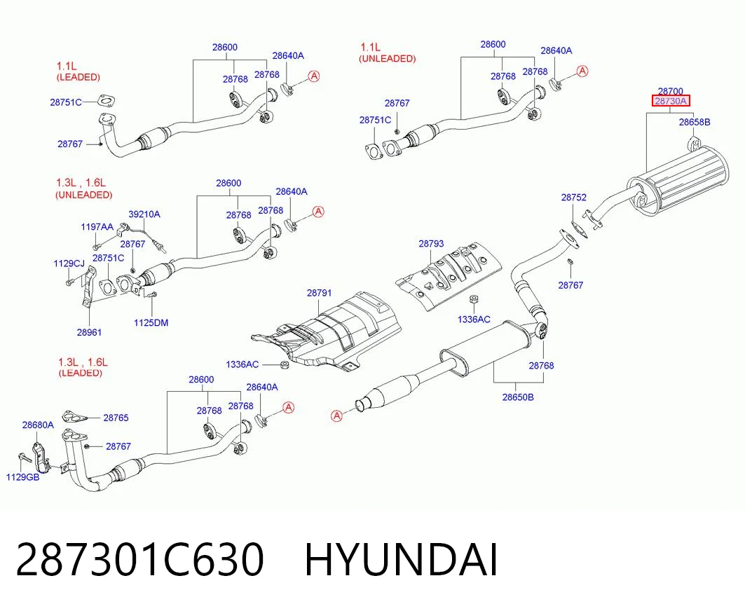 Выхлоп задний Hyundai Getz хэтчбек (TB) (2002 - 2011) цена, от 57.00 USD