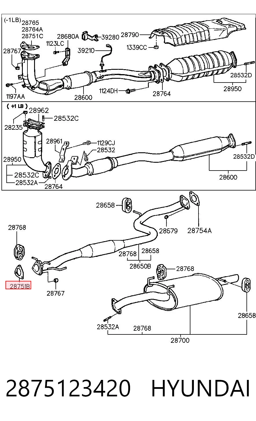 Прокладки выхлопной системы Hyundai Accent I седан (1994 - 2001) цена, от 1.27 USD