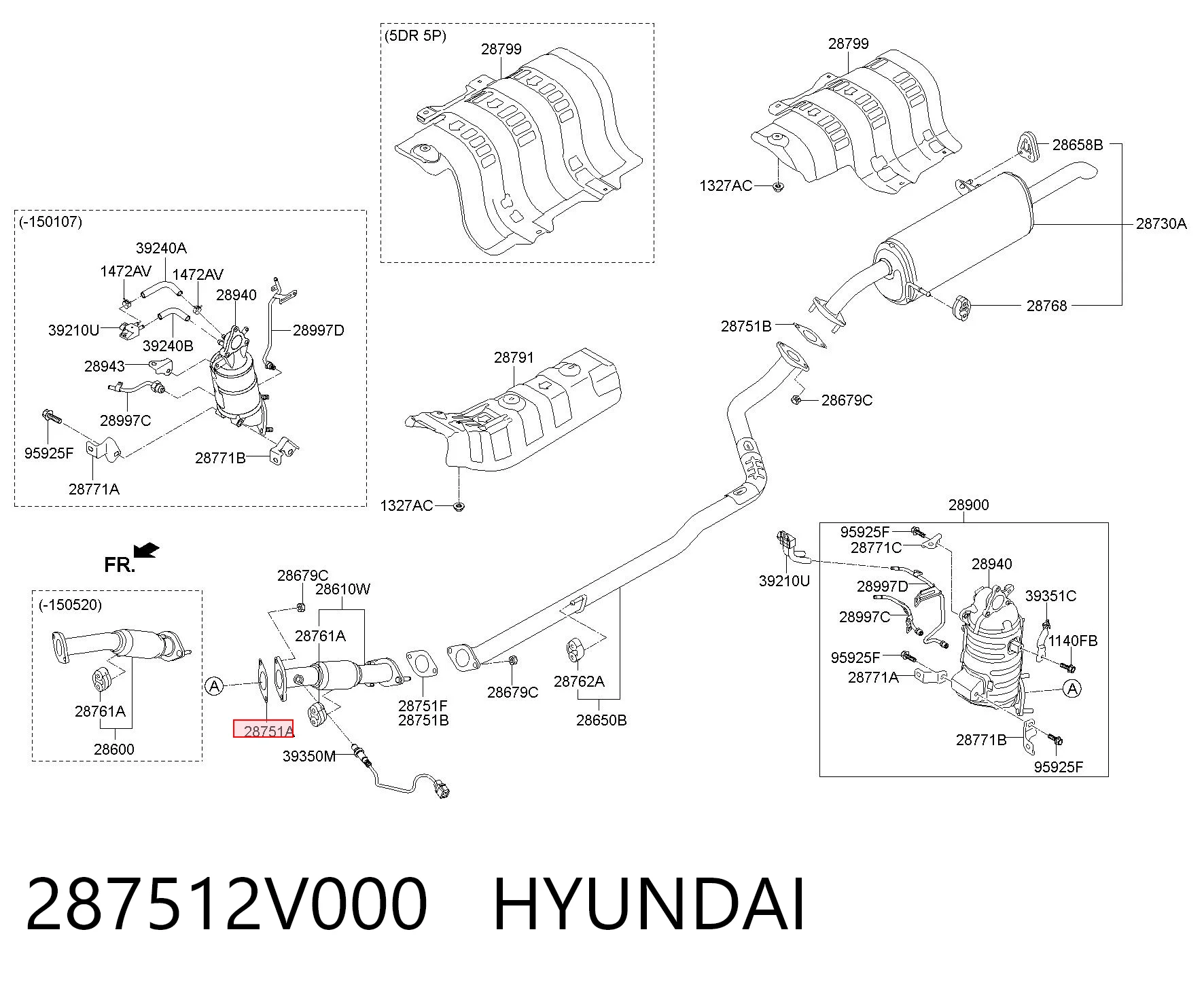 287512V000 Hyundai/Kia Прокладка штанов