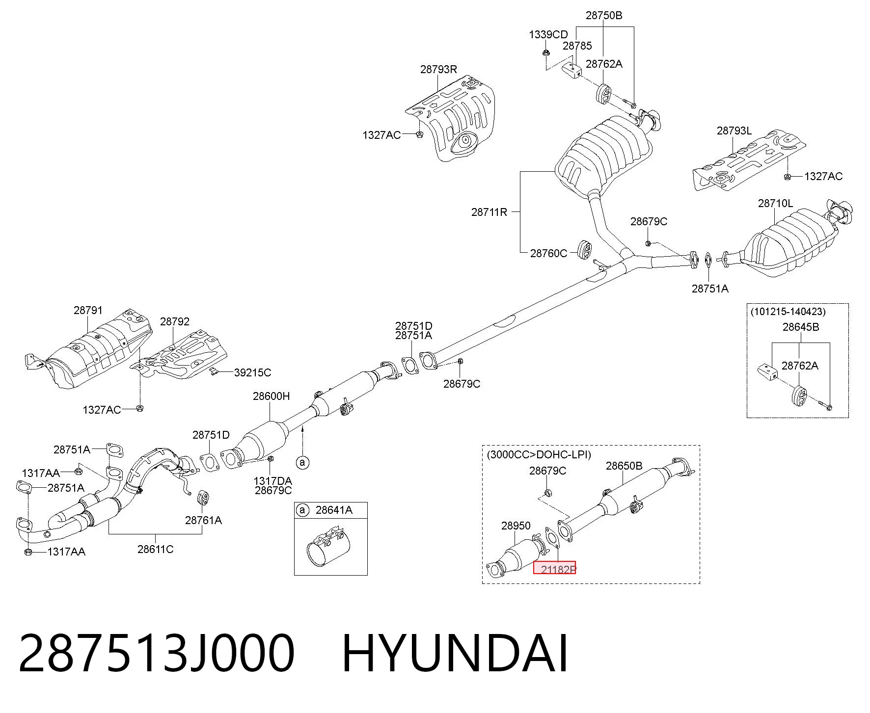 287513J000 Hyundai/Kia Прокладка штанов