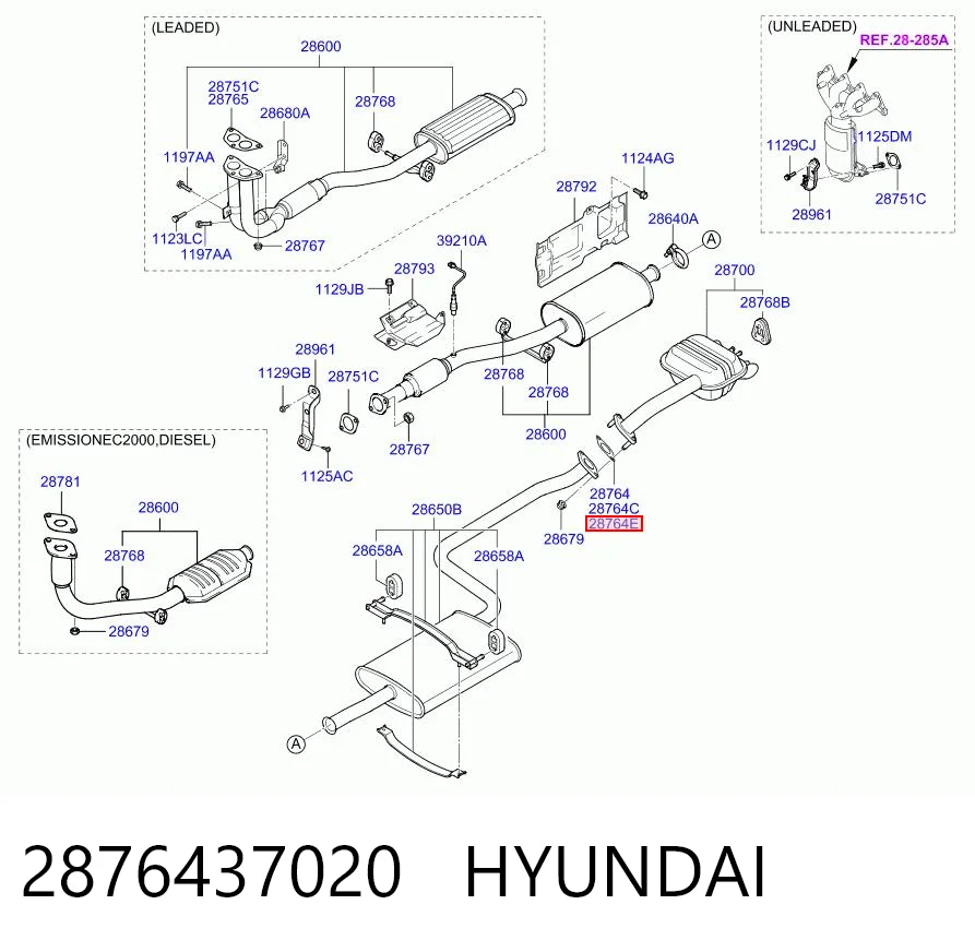 2876437020 Hyundai/Kia Прокладка штанов