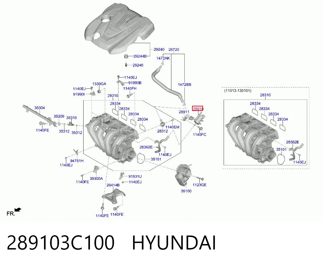 289103C100 Hyundai/Kia Клапан вентиляции газов топливного бака
