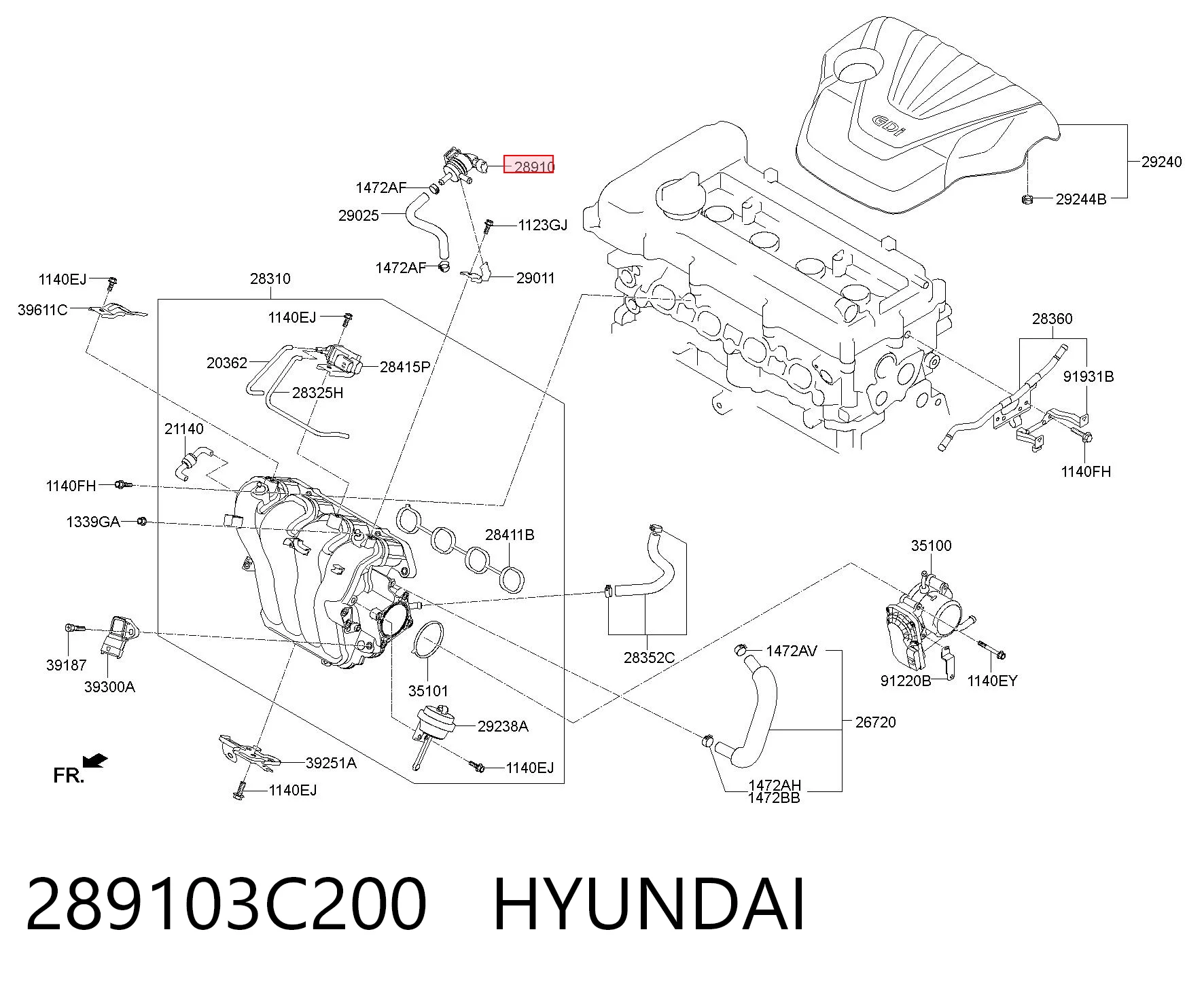 289103C200 Hyundai/Kia Клапан абсорбера