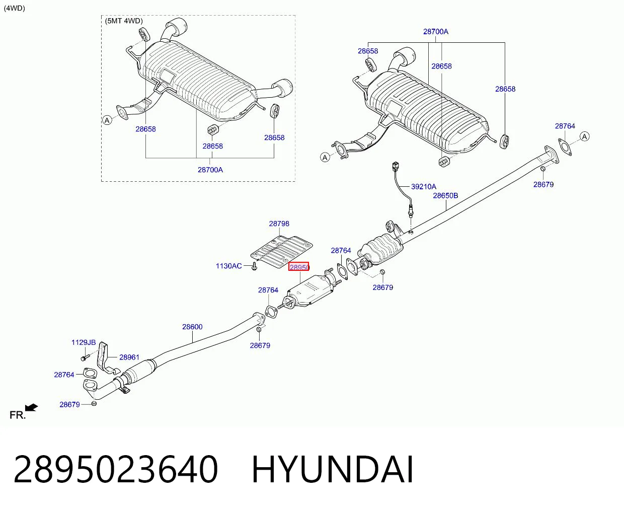 2895023640 Hyundai/Kia Конвертор-катализатор
