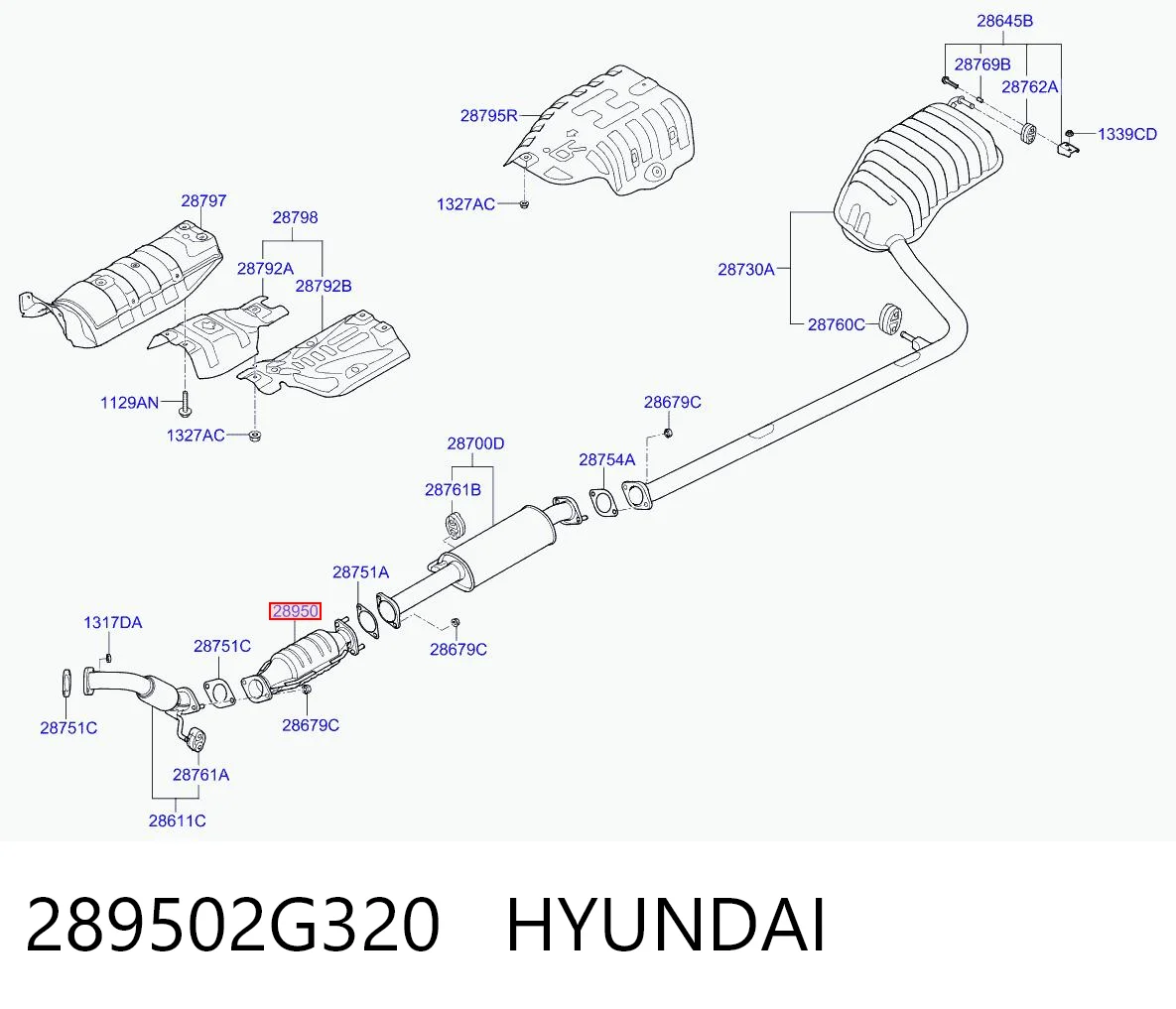 289502G320 Hyundai/Kia Конвертор-катализатор