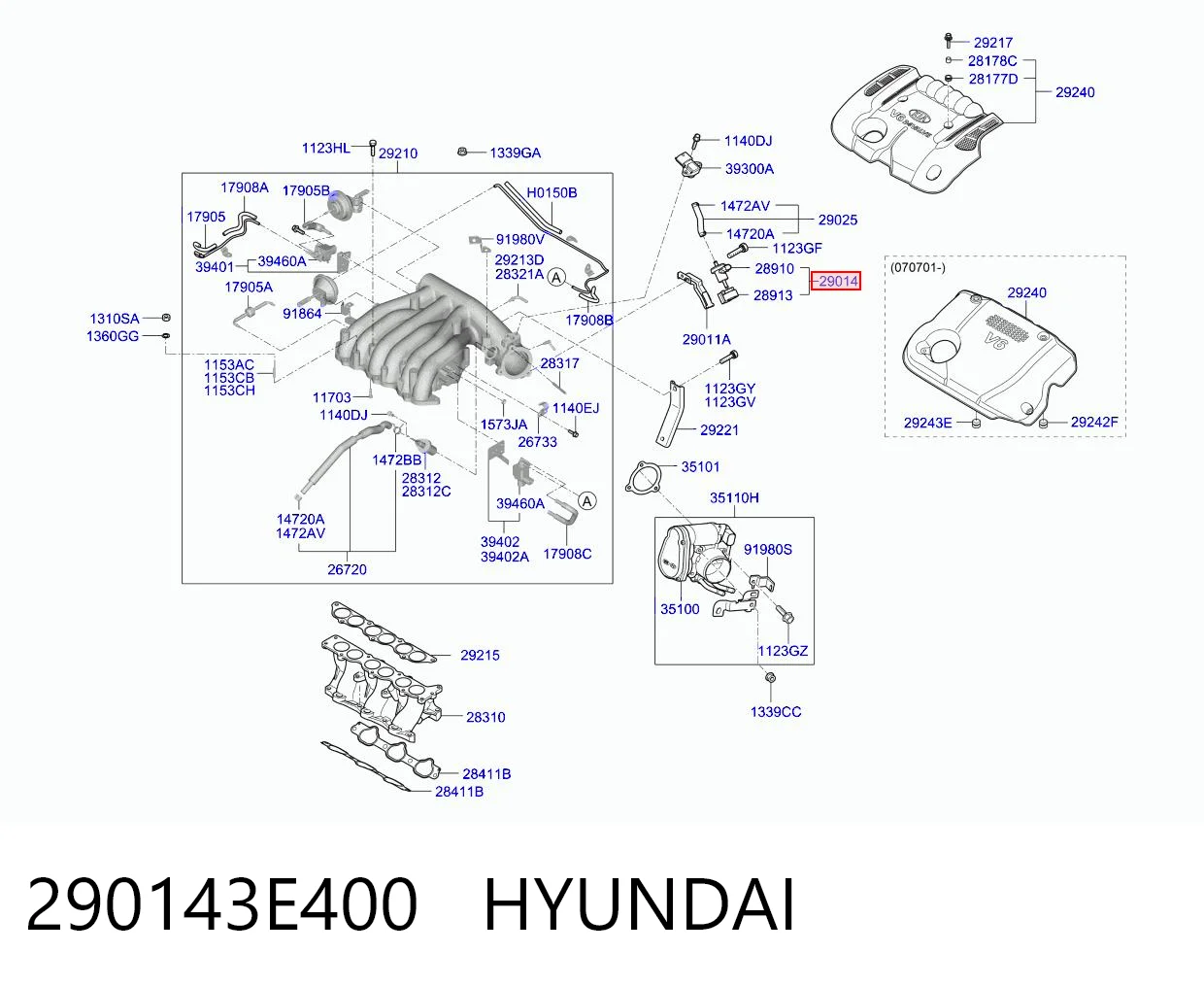 290143E400 Hyundai/Kia Соленоид давления наддува