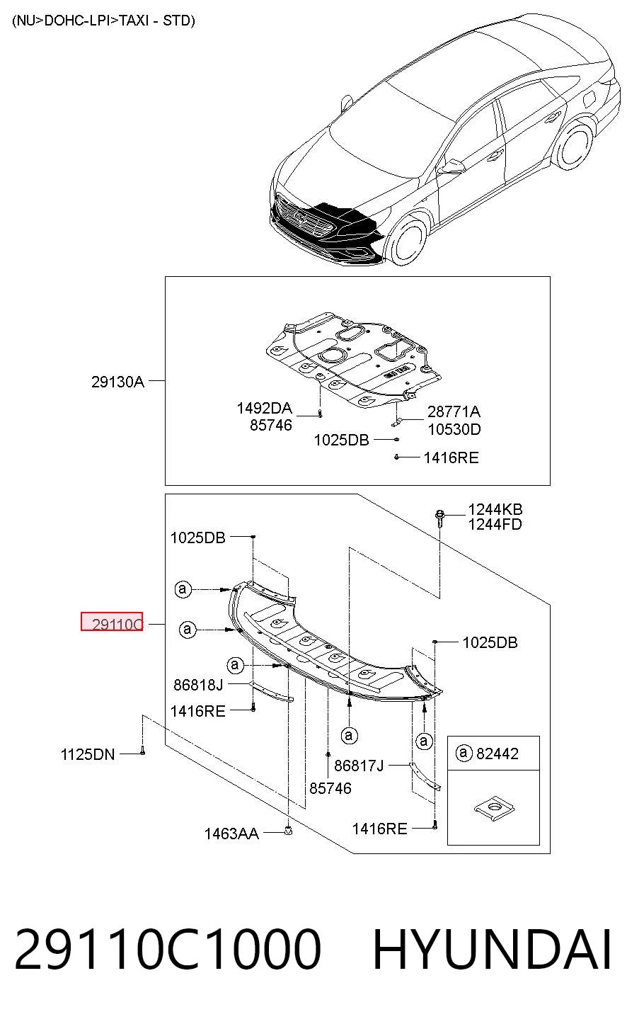 29110C1000 Hyundai/Kia Защита двигателя передняя