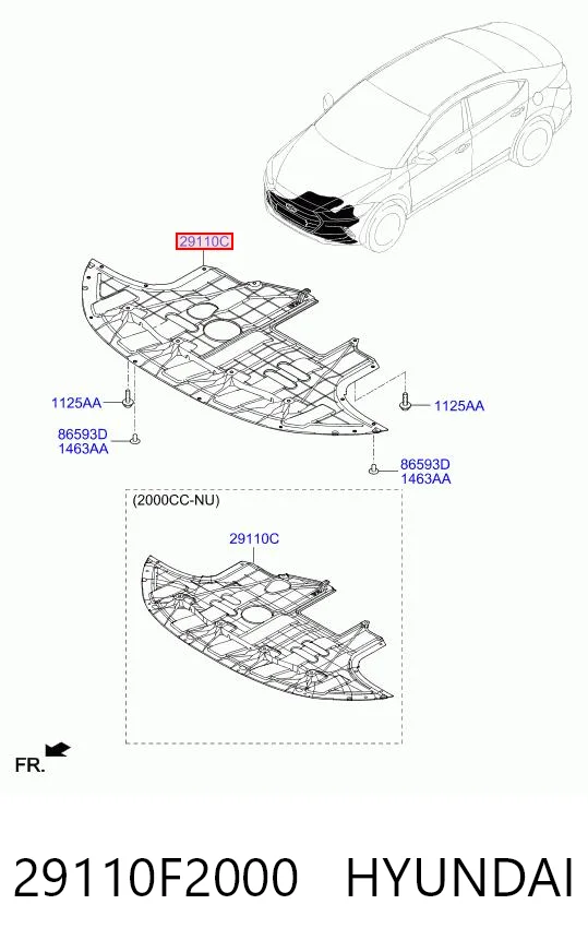 29110F2000 Hyundai/Kia Защита картера двигателя