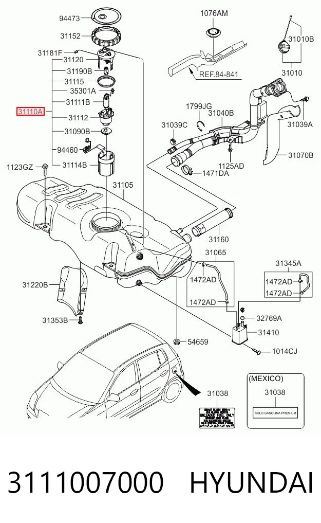 3111007000 Hyundai/Kia Электробензонасос
