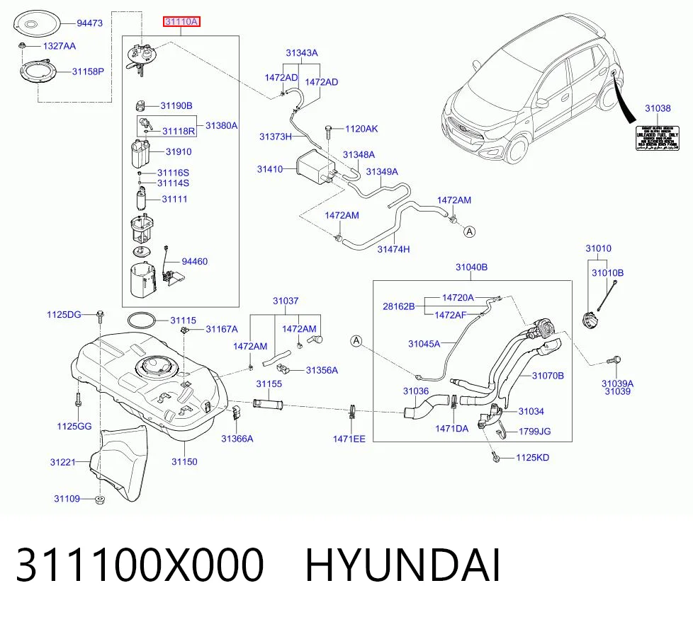 311100X000 Hyundai/Kia Электробензонасос