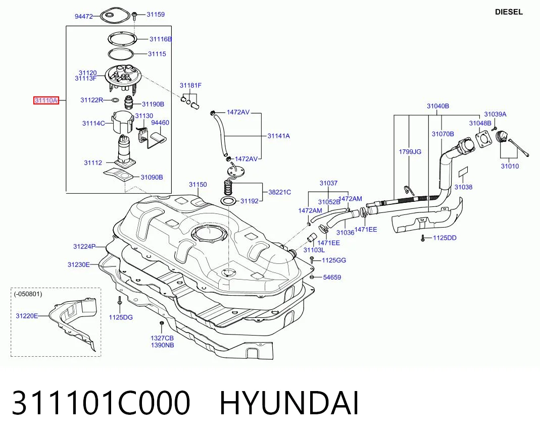 311101C000 Hyundai/Kia Электробензонасос