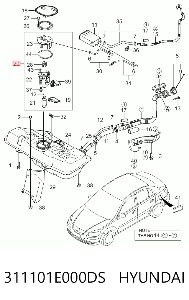 311101E000DS Hyundai/Kia Электробензонасос