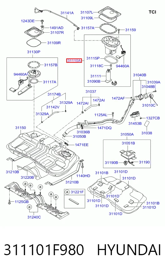 311101F980 Hyundai/Kia Электробензонасос