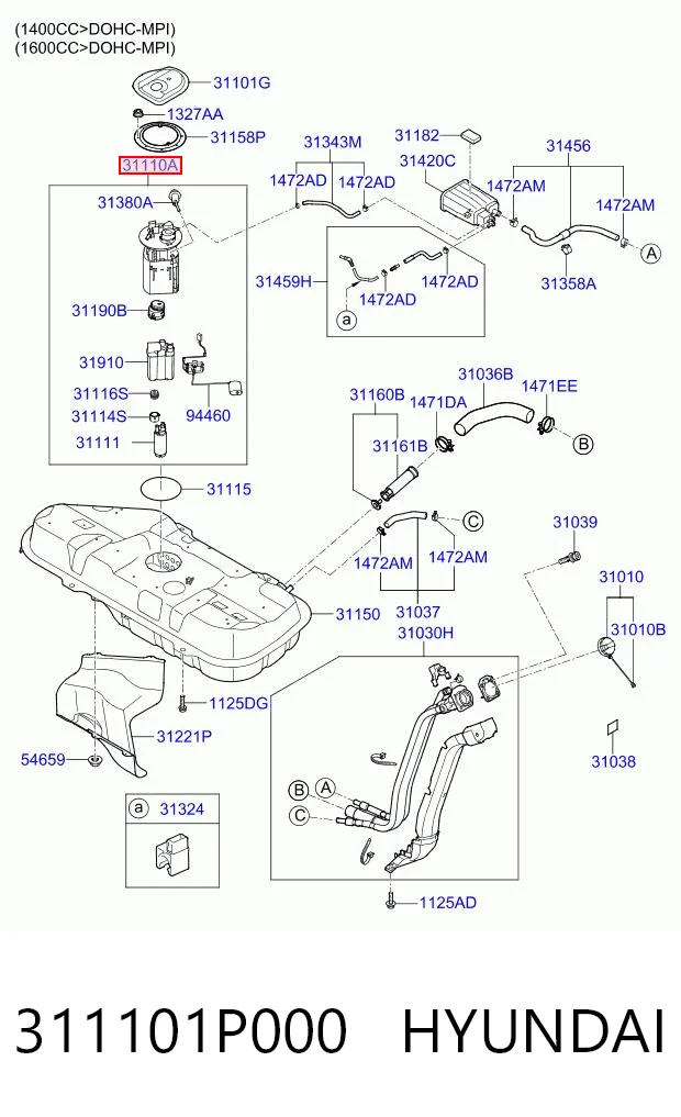 311101P000 Hyundai/Kia Электробензонасос