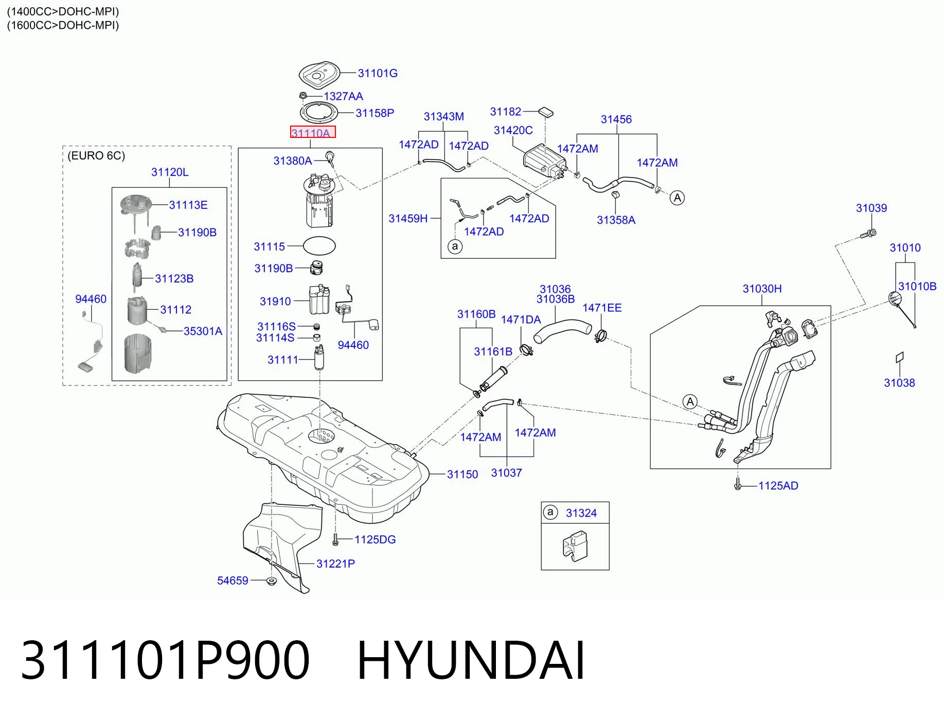 311101P900 Hyundai/Kia Электробензонасос