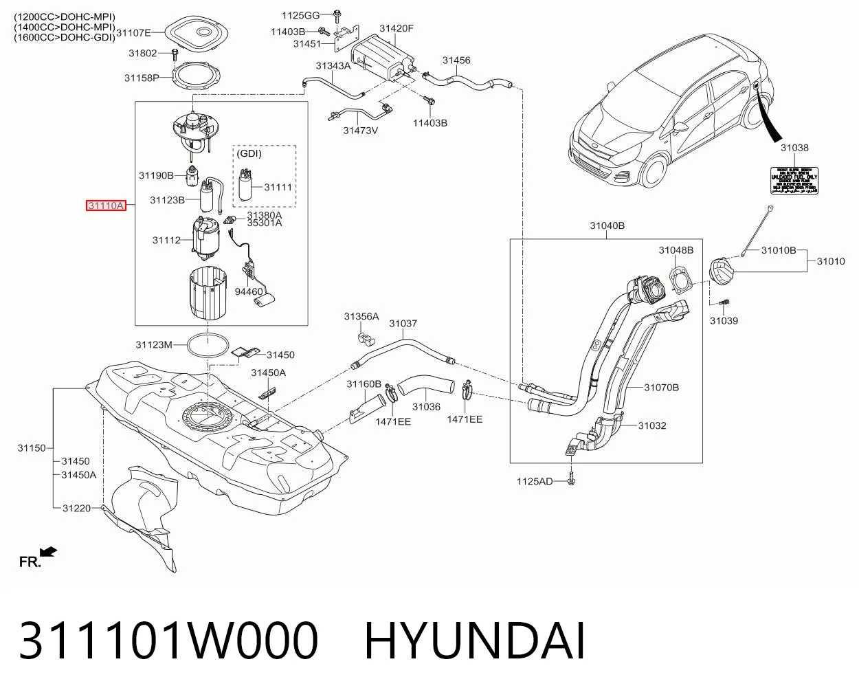 311101W000 Hyundai/Kia Электробензонасос