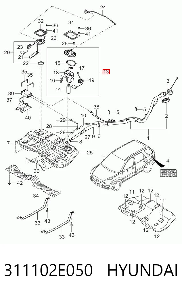 311102E050 Hyundai/Kia Электробензонасос
