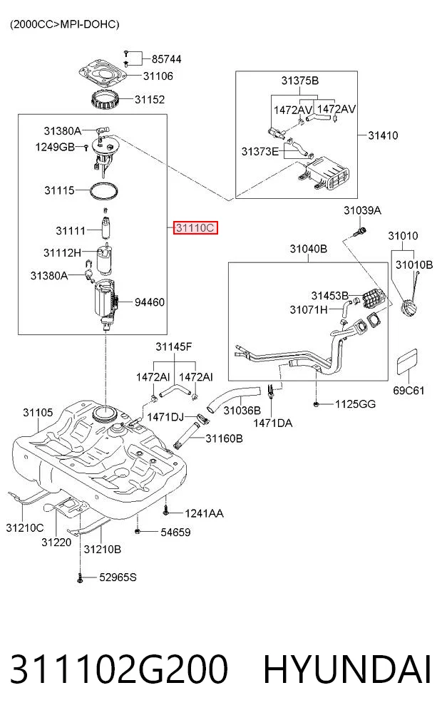 311102G200 Hyundai/Kia Электробензонасос