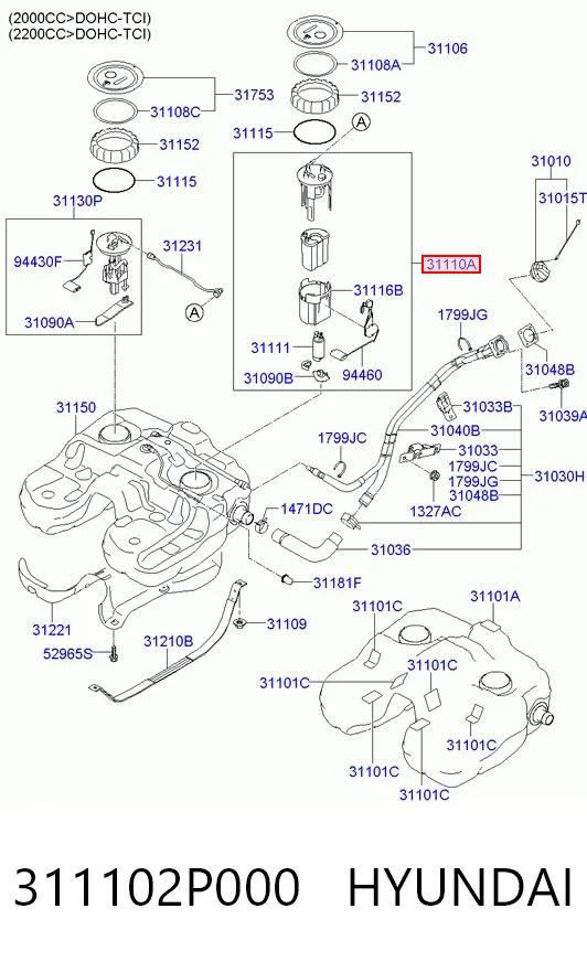 311102P000 Hyundai/Kia Электробензонасос
