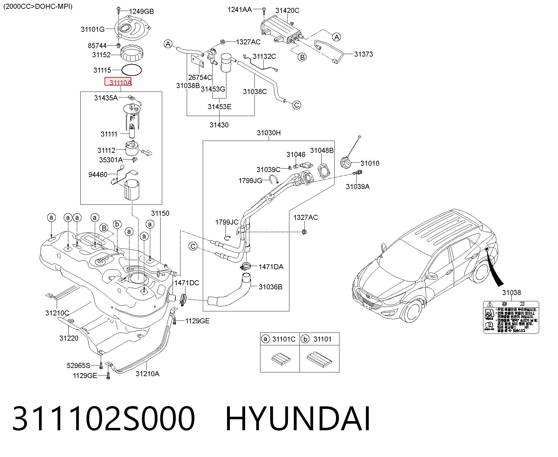 311102S000 Hyundai/Kia Электробензонасос