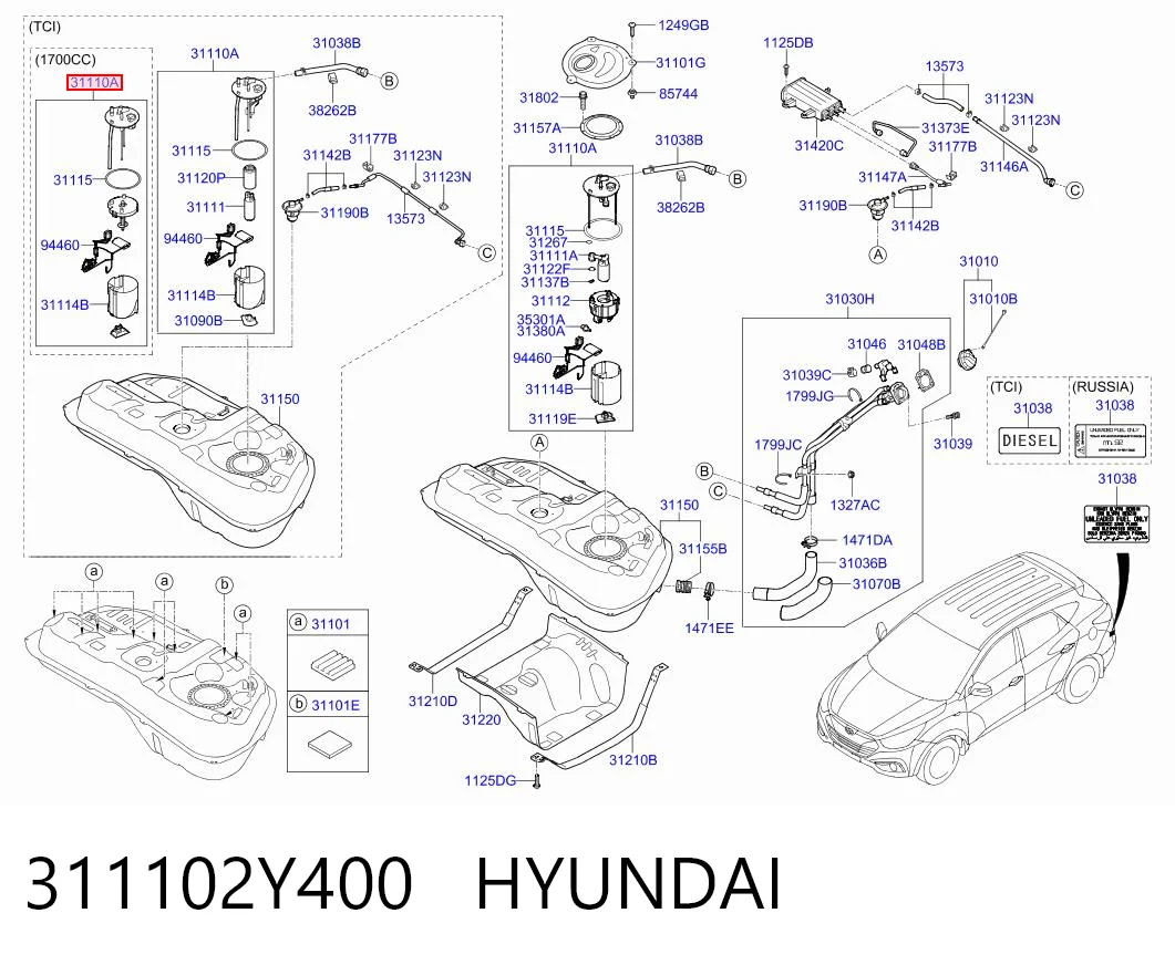 311102Y400 Hyundai/Kia Электробензонасос