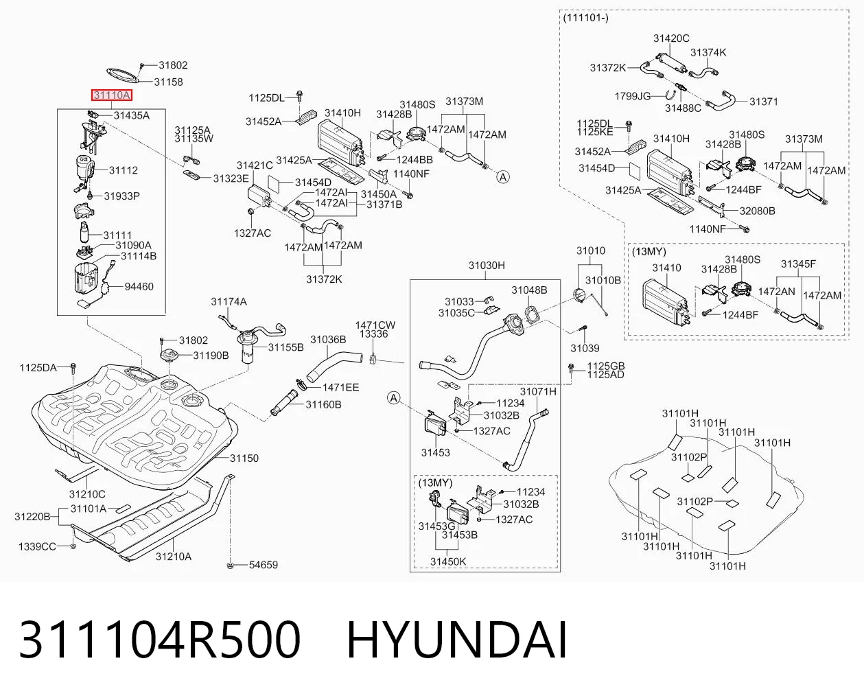 311104R500 Hyundai/Kia Электробензонасос