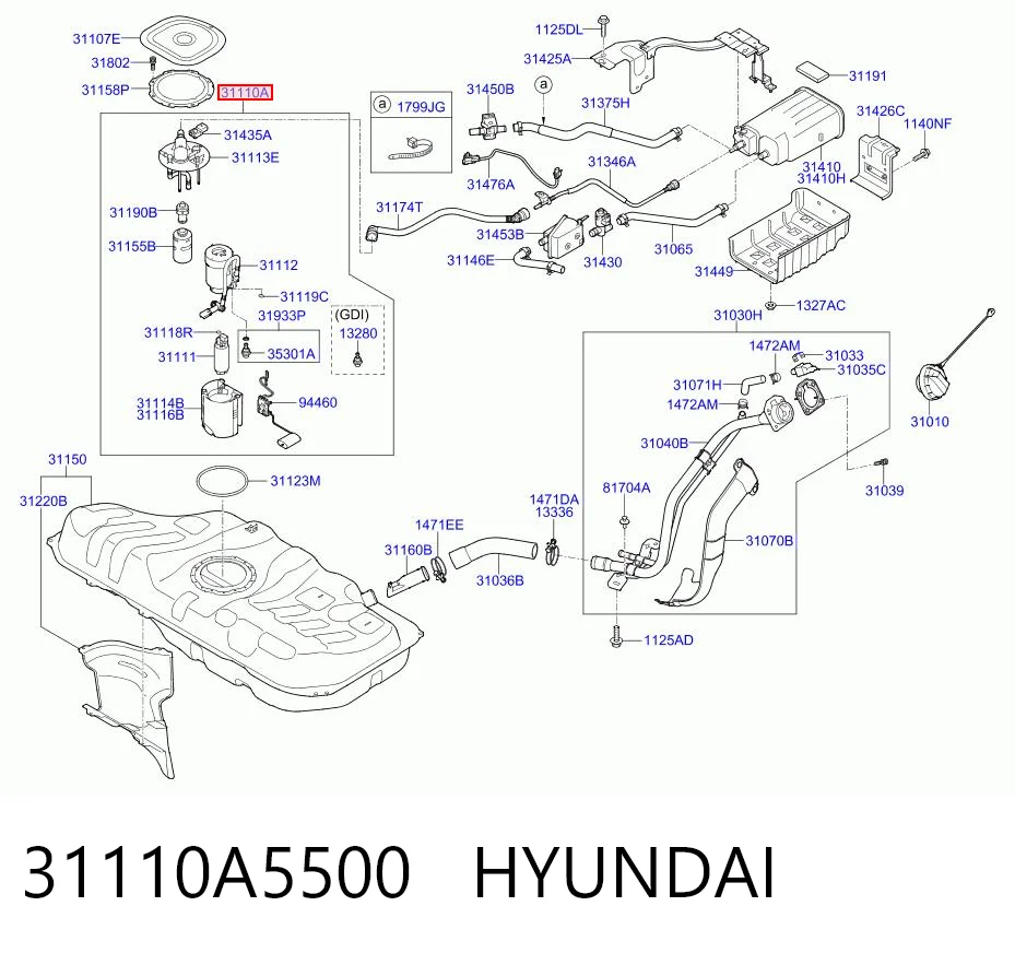 31110A5500 Hyundai/Kia Электробензонасос