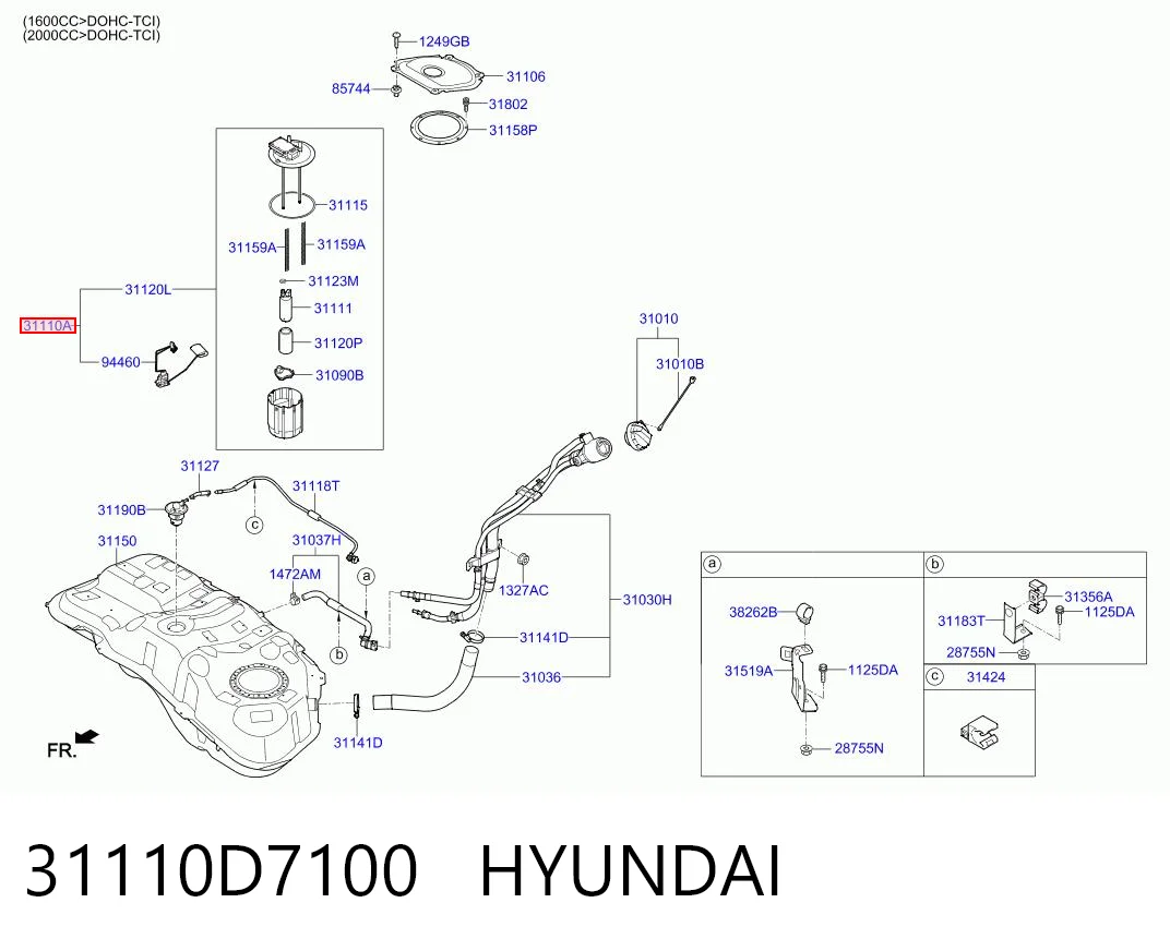 31110D7100 Hyundai/Kia Электробензонасос