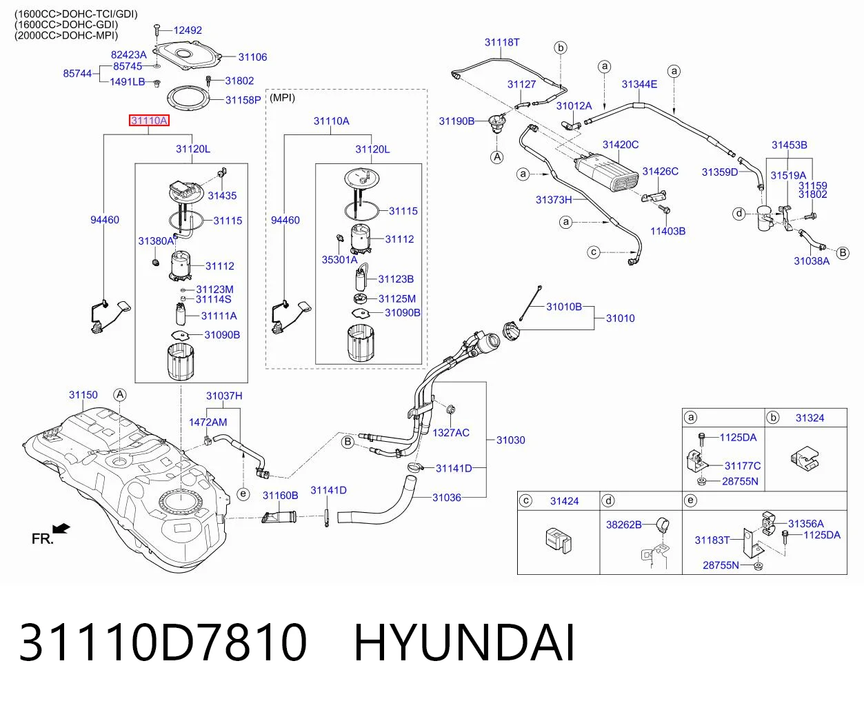 31110D7810 Hyundai/Kia Электробензонасос