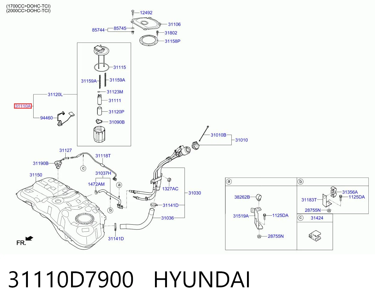 31110D7900 Hyundai/Kia Электробензонасос