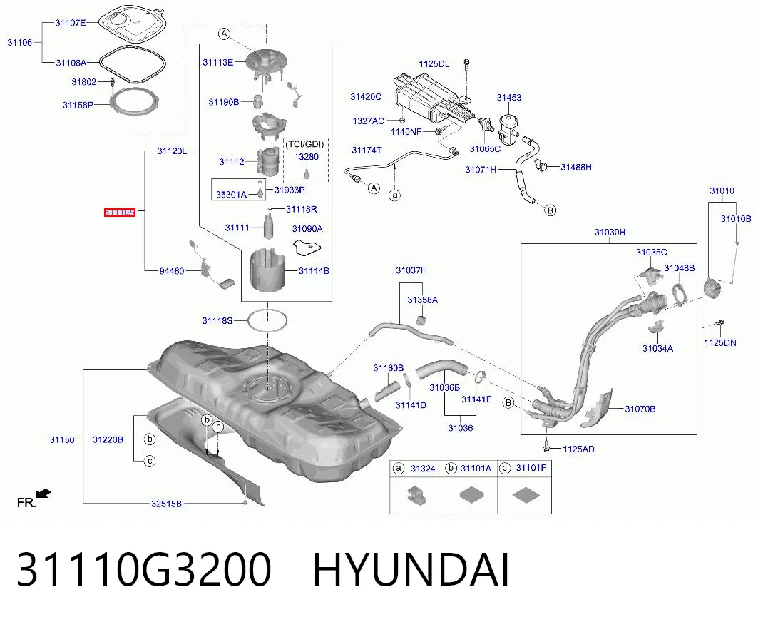 31110G3200 Hyundai/Kia Электробензонасос