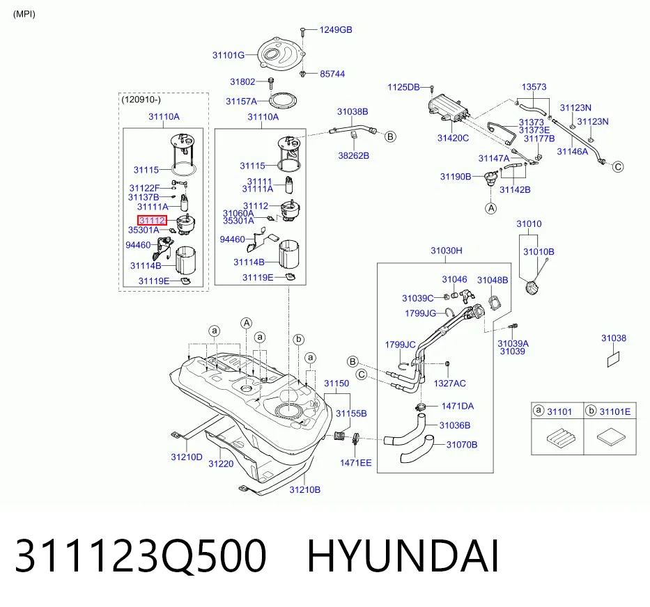 311123Q500 Hyundai/Kia Фильтр топлива