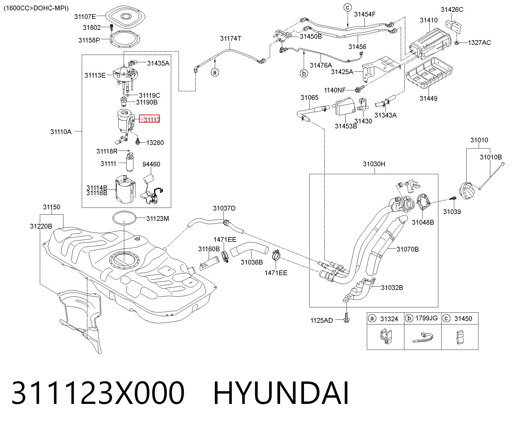 311123X000 Hyundai/Kia Фильтр топлива