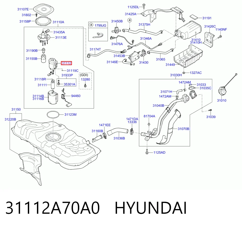 31112A70A0 Hyundai/Kia Фильтр топлива