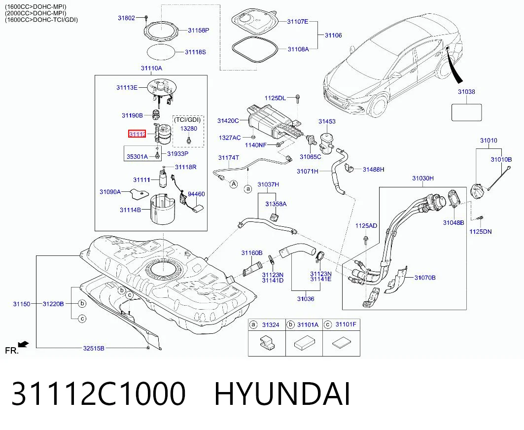 31112C1000 Hyundai/Kia Фильтр топлива
