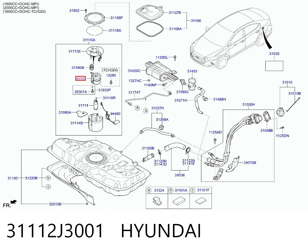 31112J3001 Hyundai/Kia Фильтр топлива