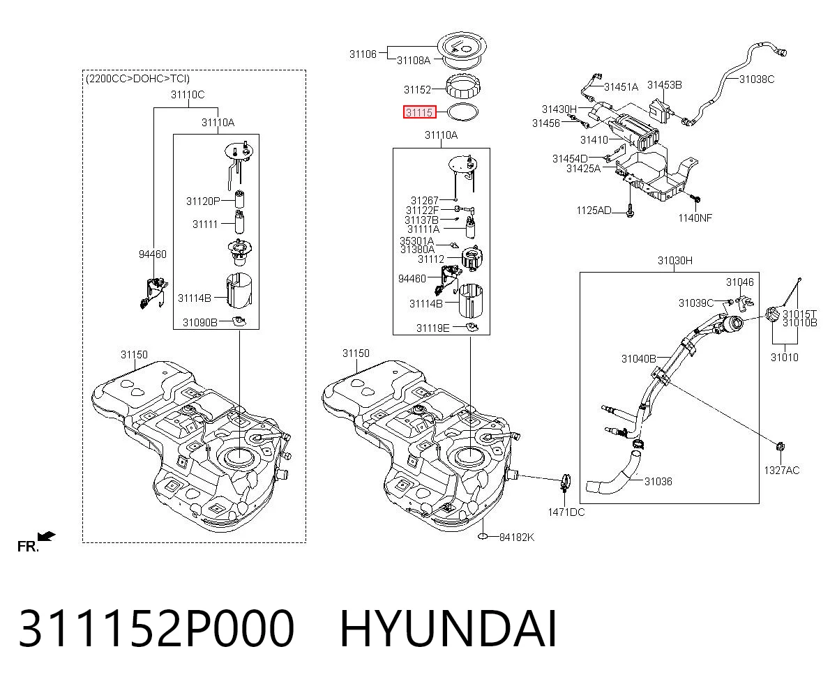 311152P000 Hyundai/Kia Прокладка датчика уровня топлива / топливного насоса (топл.бак)