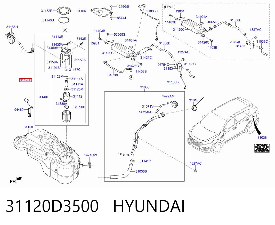 31120D3500 Hyundai/Kia Электробензонасос