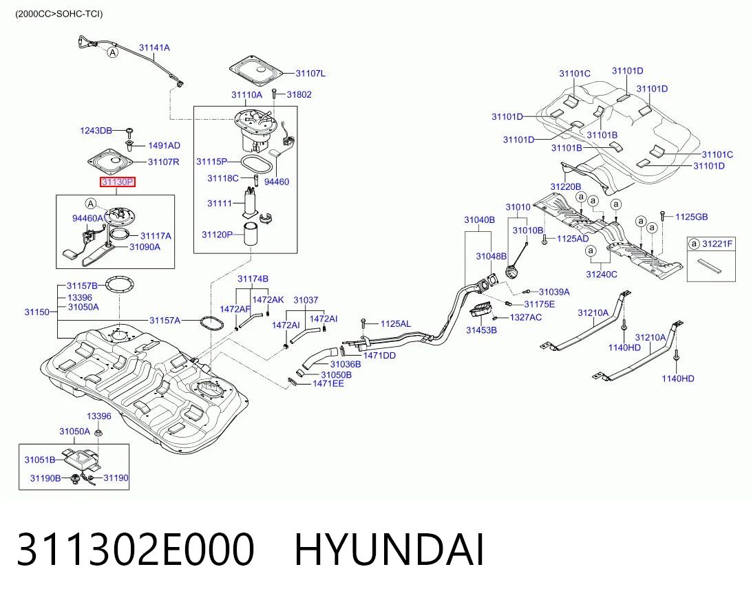 311302E000 Hyundai/Kia Датчик уровня топлива в баке
