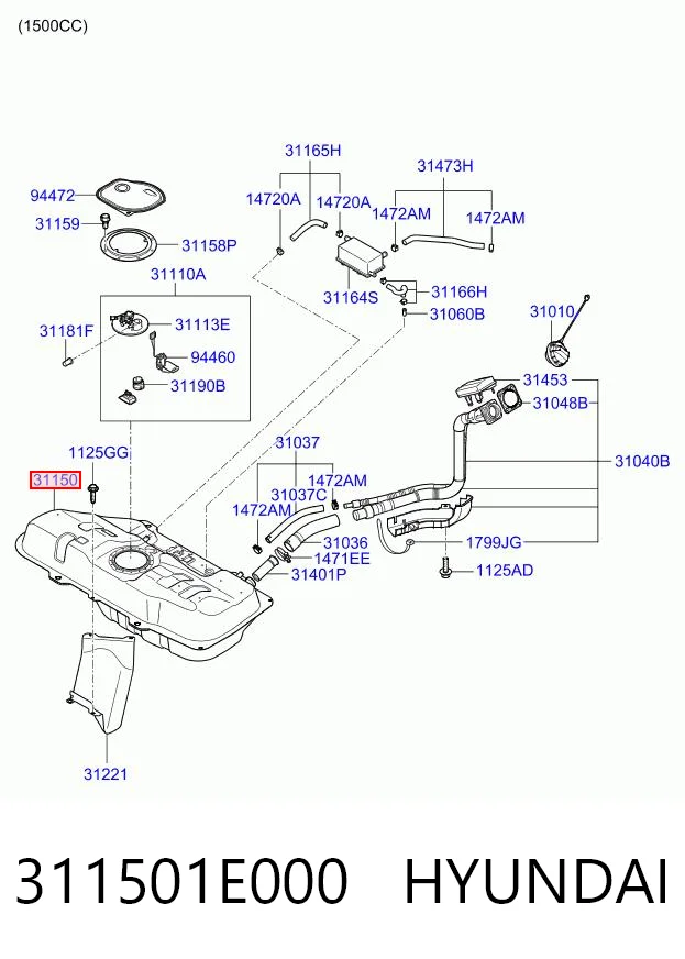 311501E000 Chrysler Бак топливный