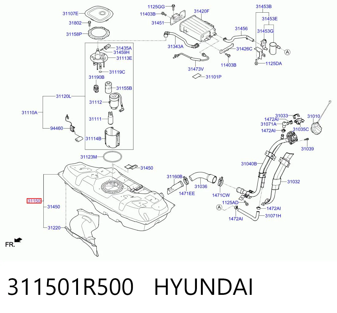 311501R500 Hyundai/Kia Бак топливный