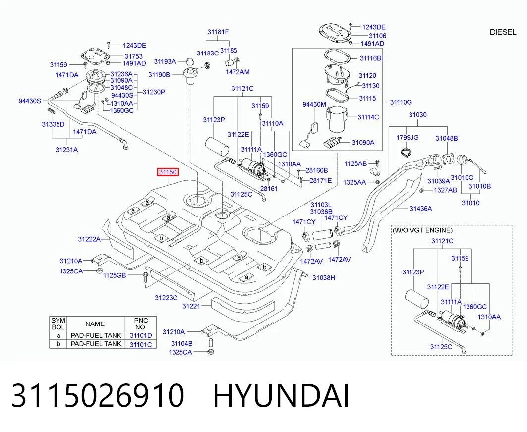 3115026900 Honda Бак топливный