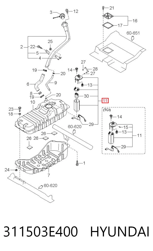 311503E400 Hyundai/Kia Электробензонасос