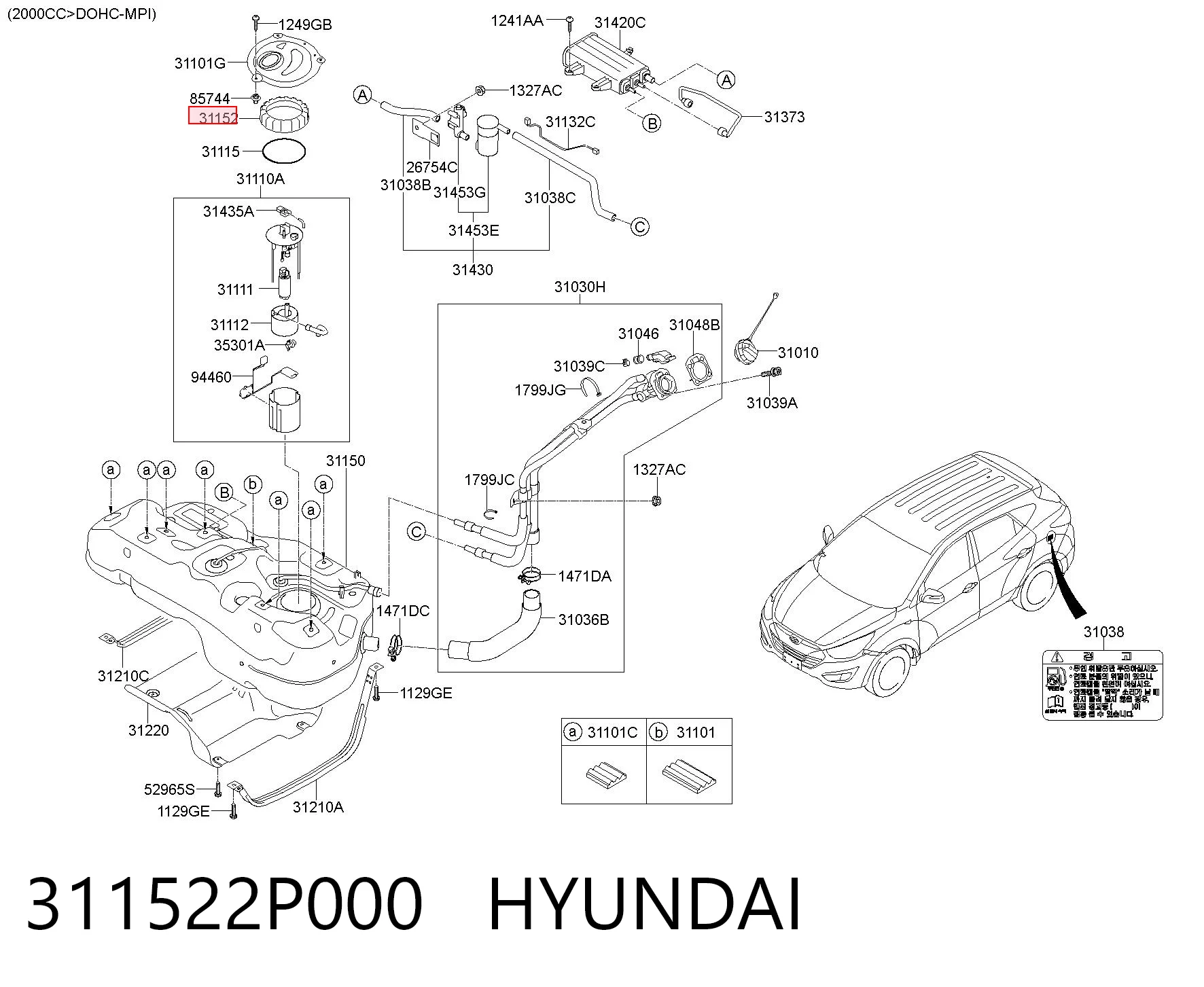 311522P000 Hyundai/Kia Крышка топливного насоса