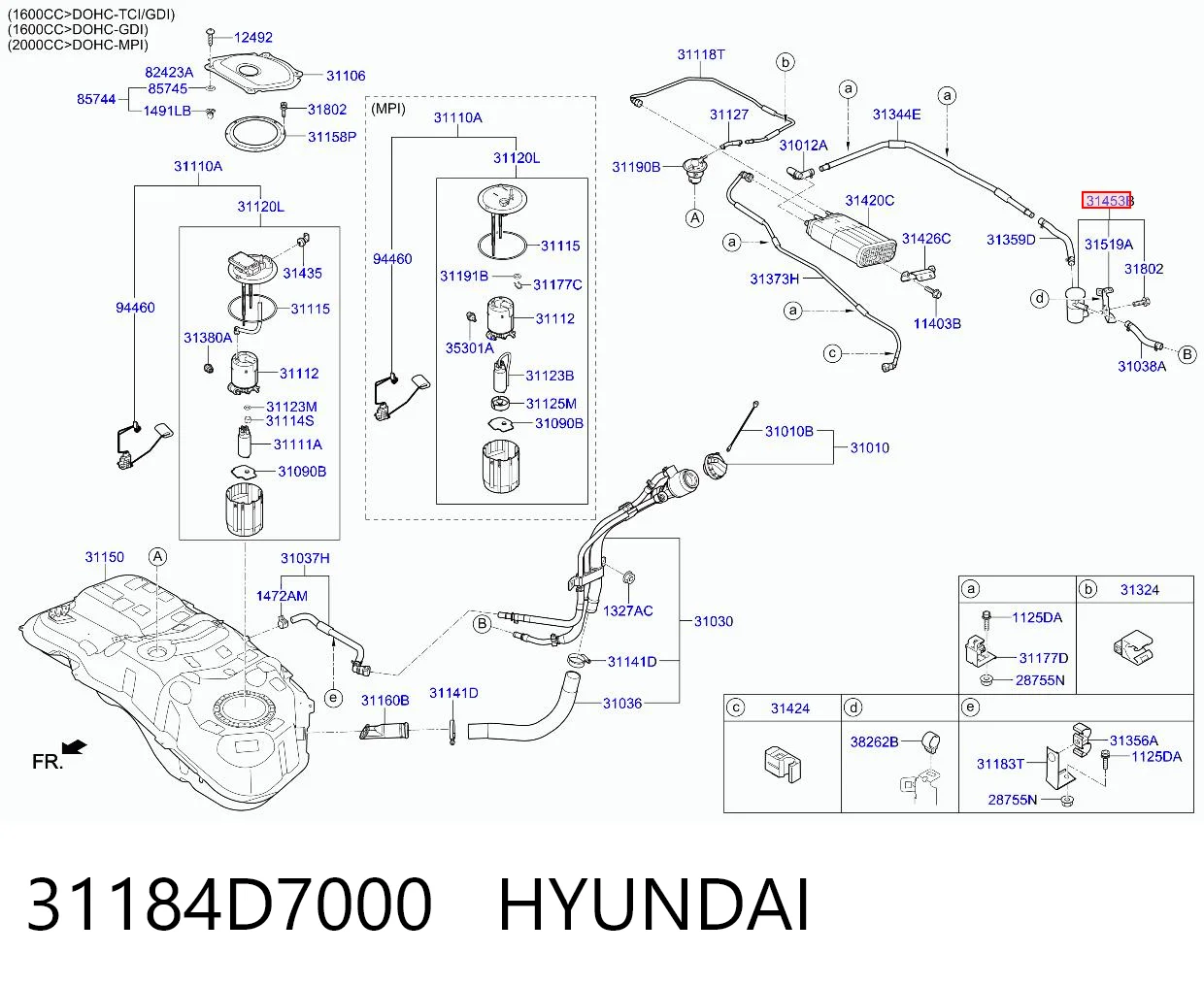 31184D7000 Hyundai/Kia Фильтр-адсорбер топливных паров