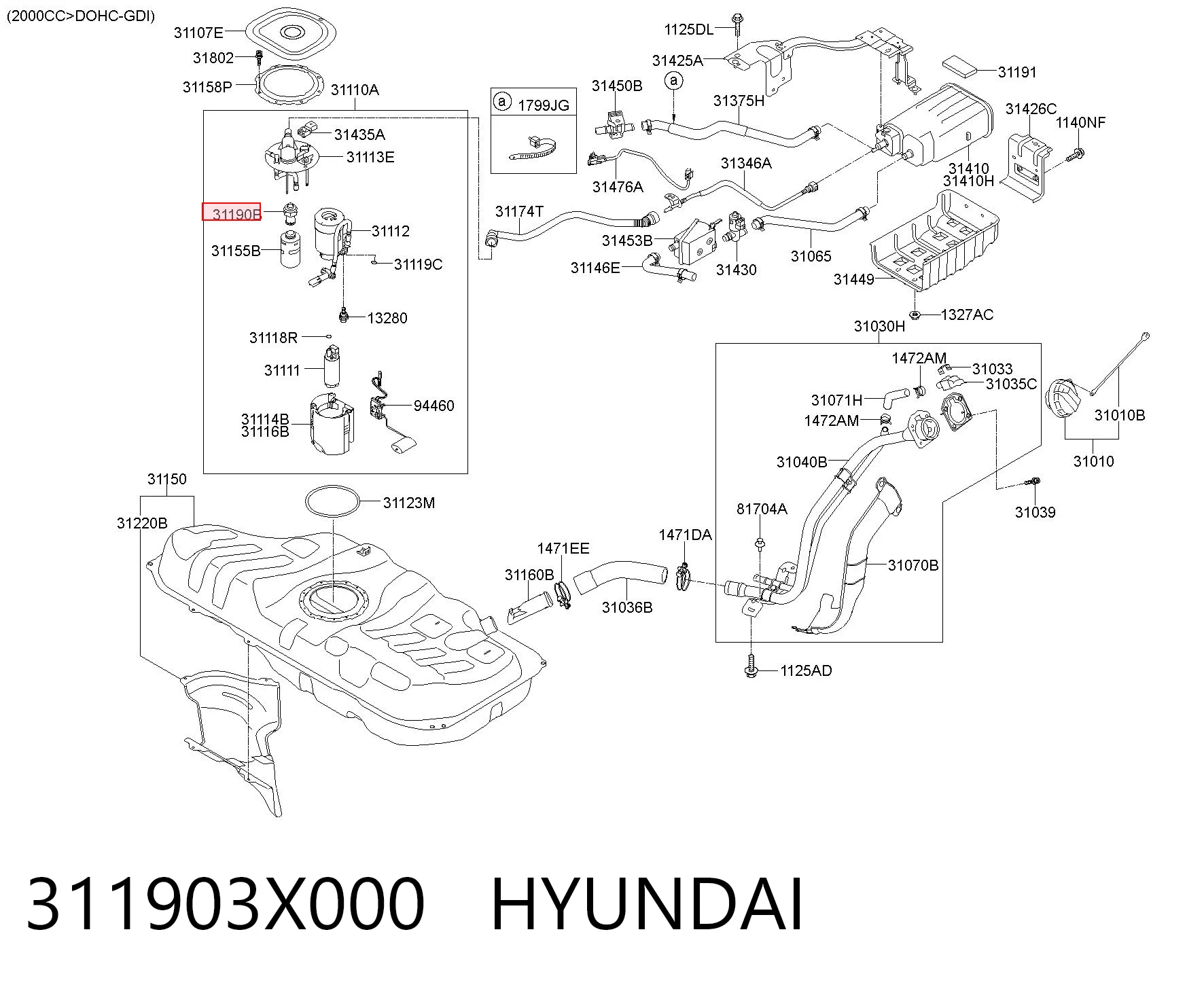 311903X000 Hyundai/Kia Редукционный клапан ТНВД